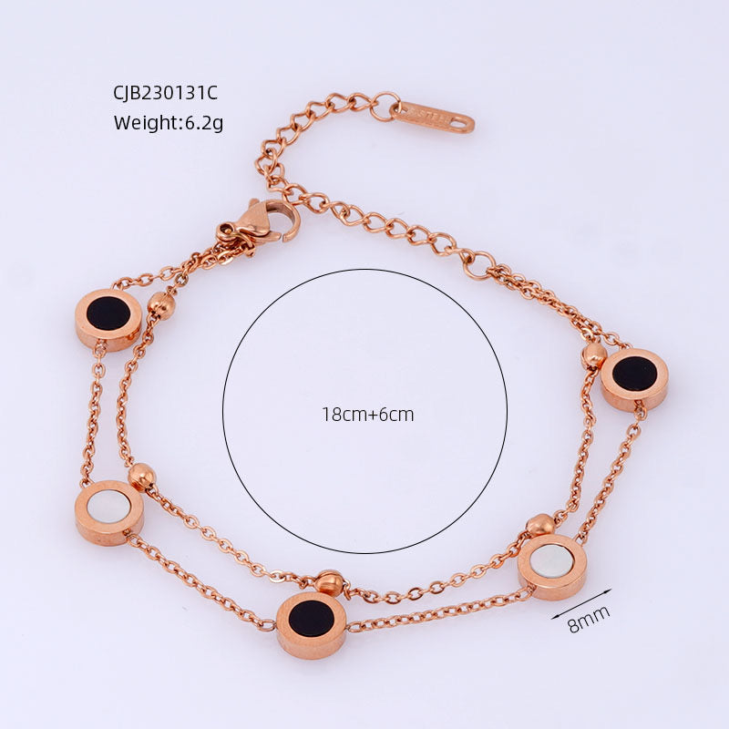 Natural Black & White stone Bracelet